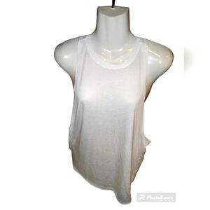 racerback white tank top small low sides soft lightweight